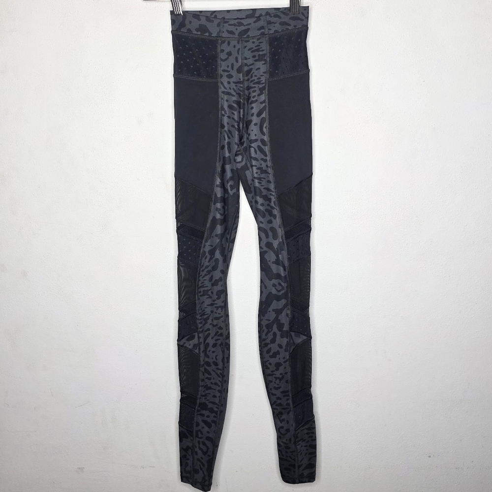 Lululemon Just Breathe Pant Animal Swirl Deep Coal Black Mesh Tight Leging Sz 0
